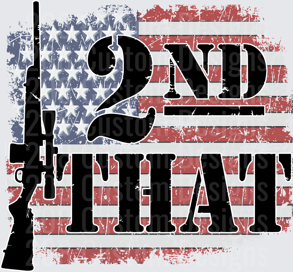 2nd Amendment Gun Rights Distressed American Flag Design