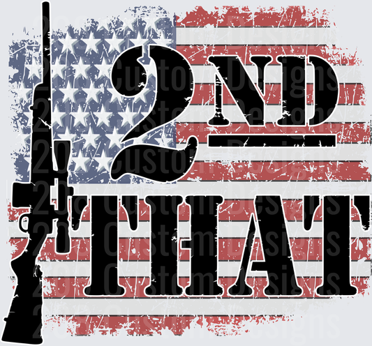 2nd Amendment Gun Rights Distressed American Flag Design