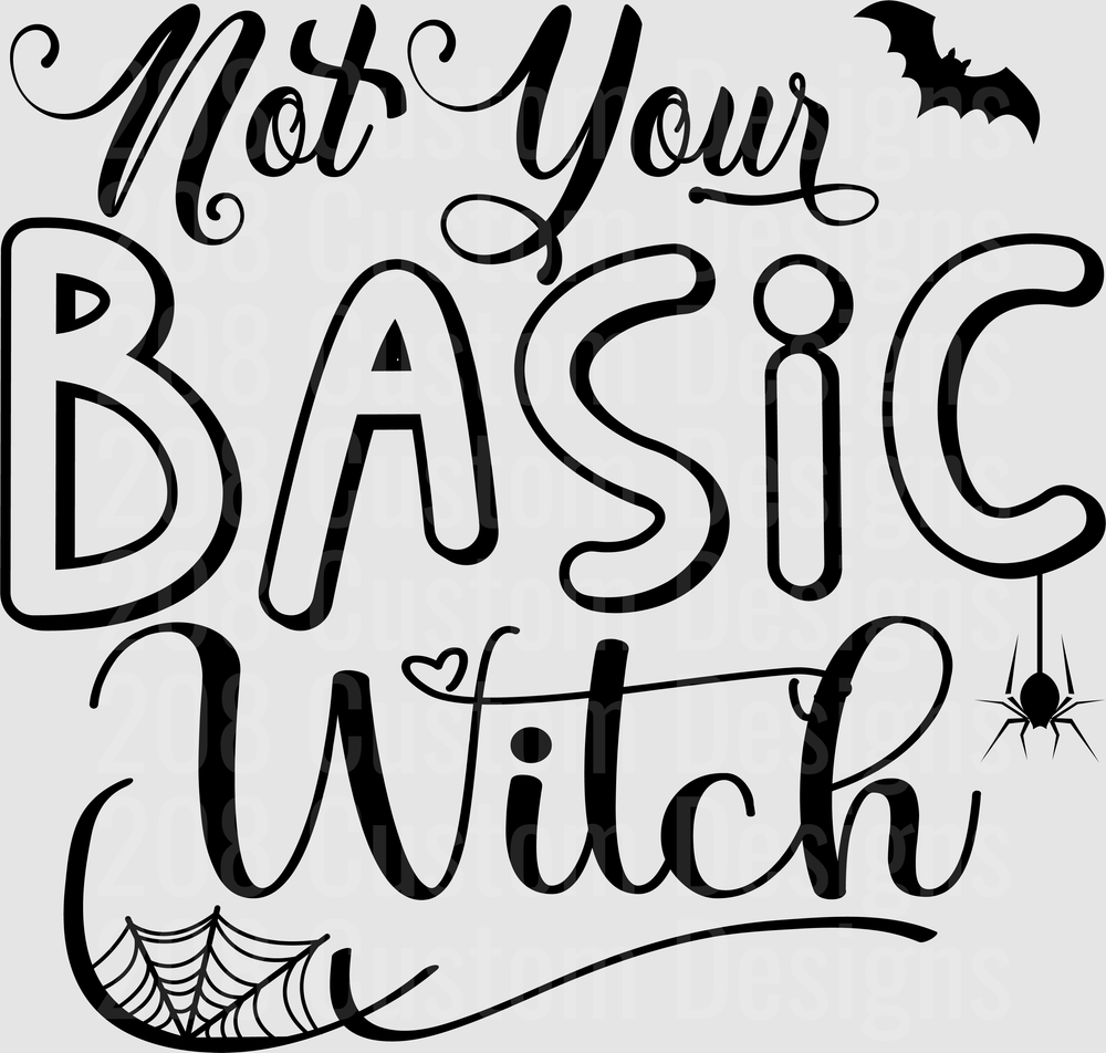 Not Your Basic Witch Halloween Bats Spider Web
