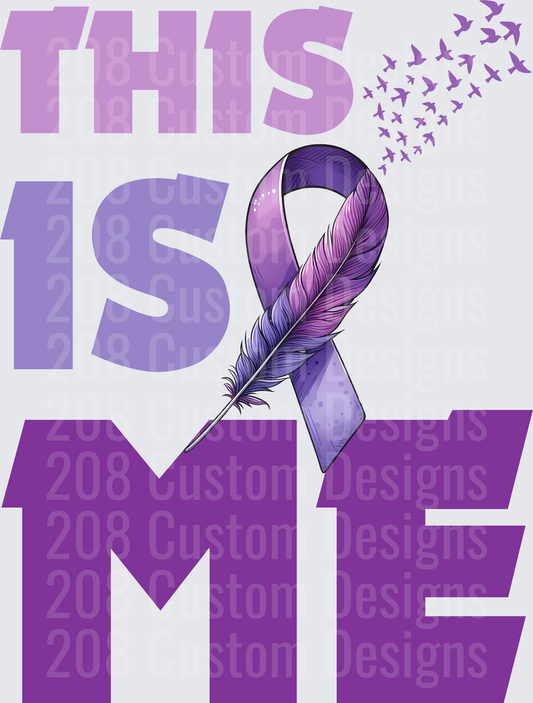 This Is Me Purple Awareness Ribbon Feather Birds Design