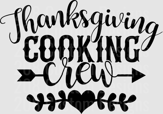 Thanksgiving Cooking Crew Arrow Heart Floral
