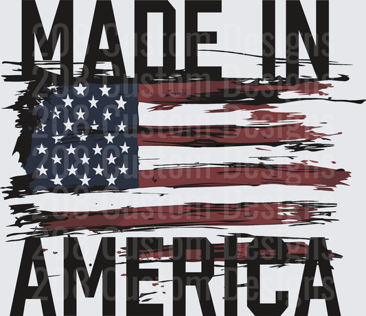 Made in America Distressed Flag Design