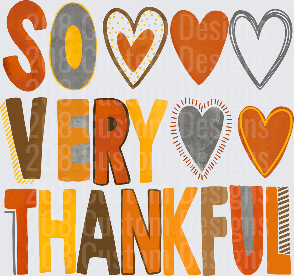 So Very Thankful Fall Hearts Thanksgiving