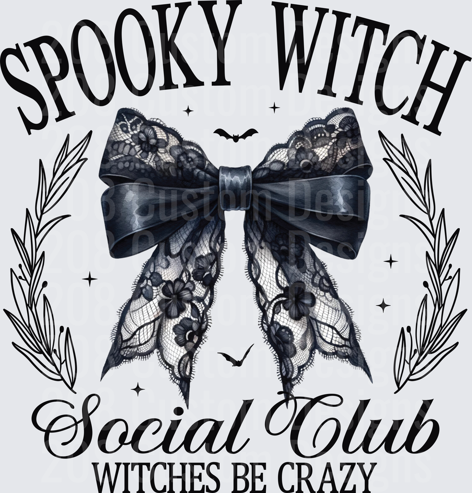 Spooky Witch Social Club Witches Be Crazy Black Lace Bow