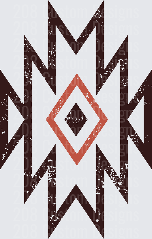 Distressed Southwestern Native American Geometric Pattern