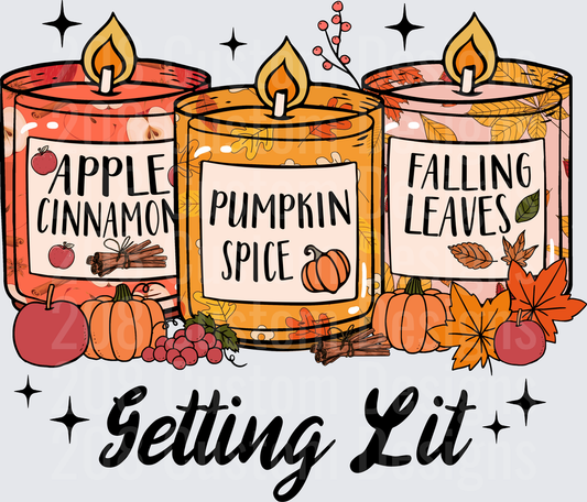 Getting Lit Fall Scented Candles Apple Cinnamon Pumpkin Spice