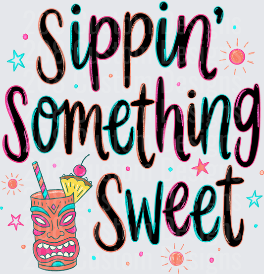 Sippin Something Sweet Tiki Mug Tropical Summer Vibes