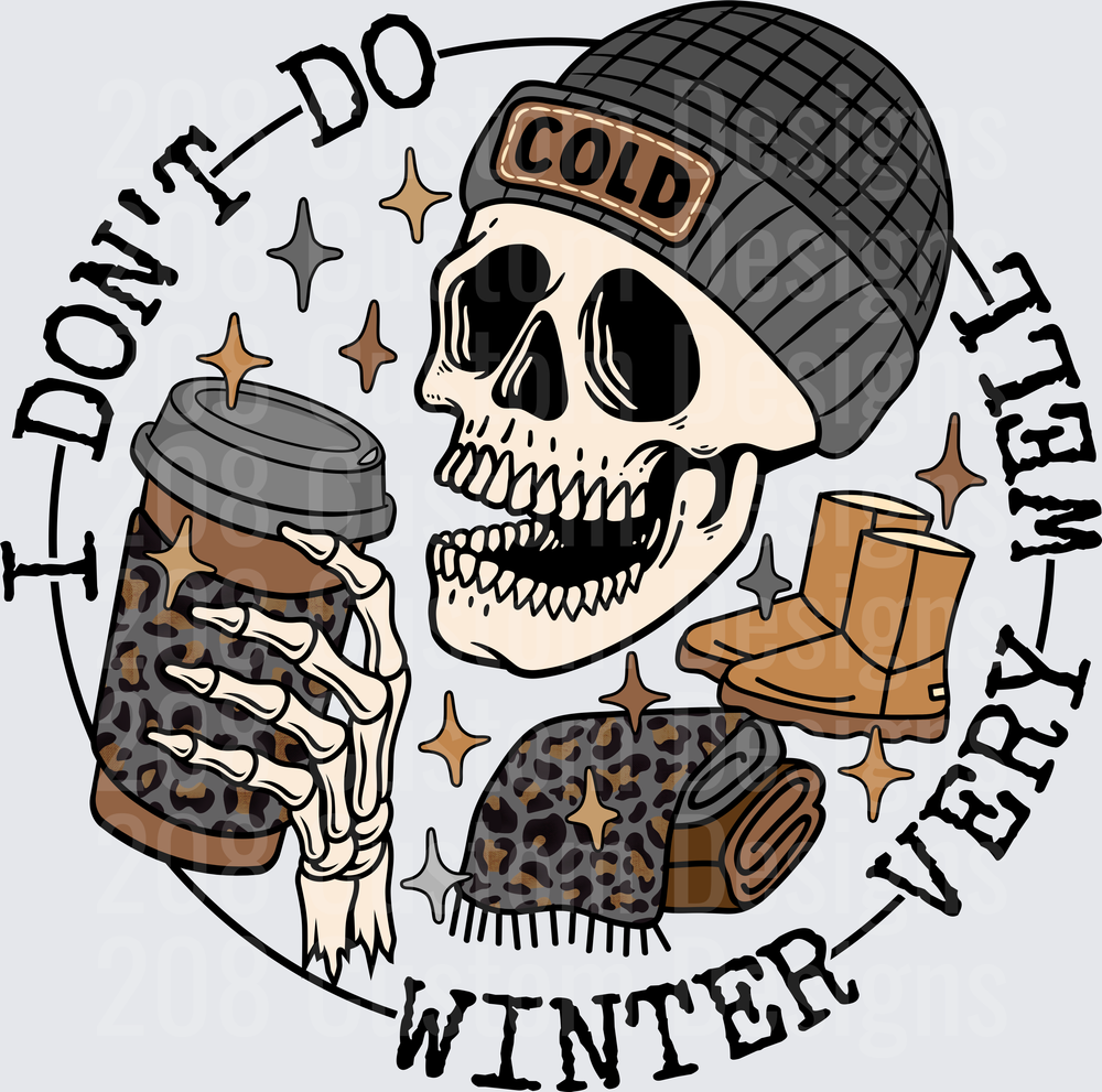 Skull Winter Beanie Don't Do It This Winter Very Warm Circle Design