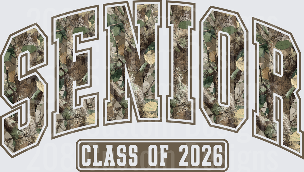 Realtree Camo Senior Class of 2026 Arched Collegiate