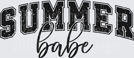 Summer Babe Black Starry Block Letters Script Font Design