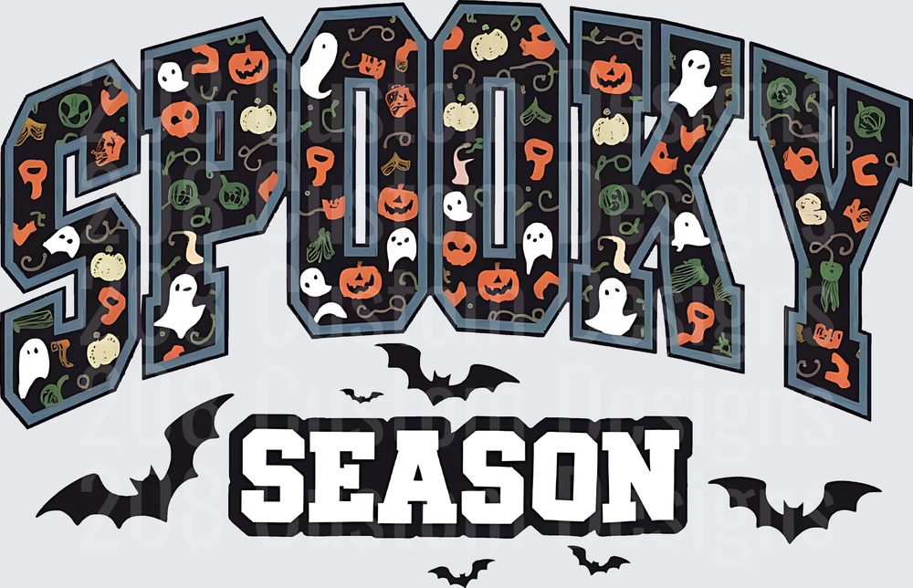 Spooky Season Halloween Ghosts Pumpkins Bats