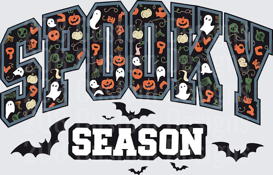 Spooky Season Halloween Ghosts Pumpkins Bats