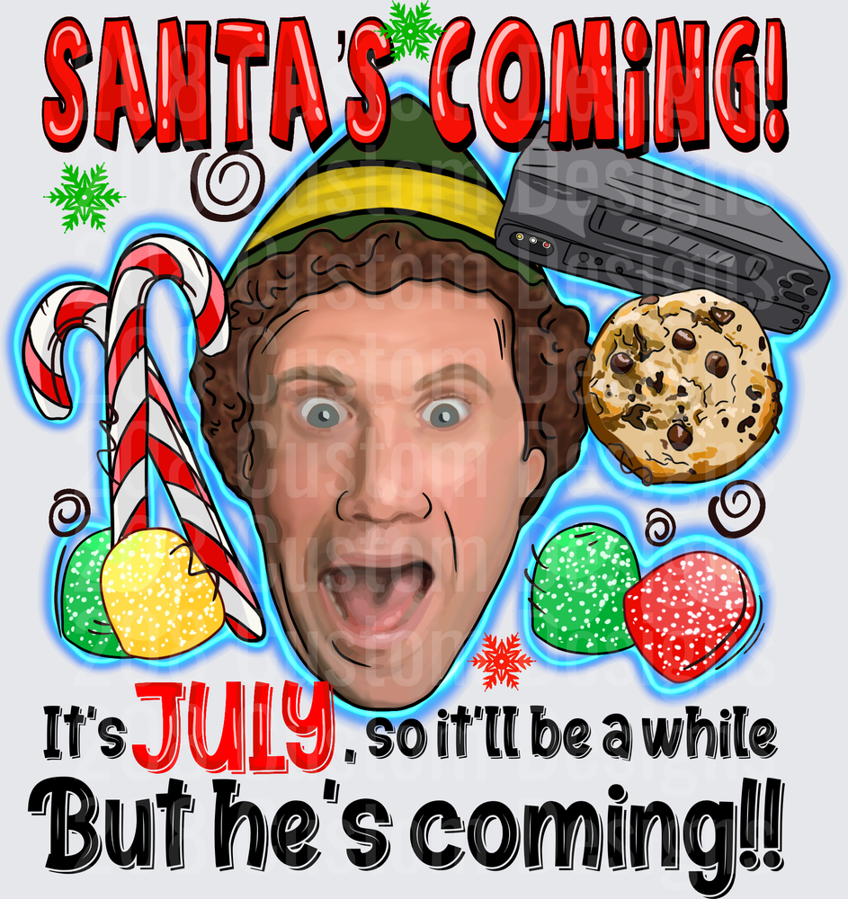 Elf Santa's Coming Christmas Design with Candy Canes