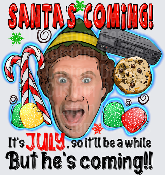 Elf Santa's Coming Christmas Design with Candy Canes