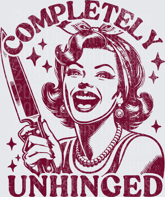 Completely Unhinged Vintage Pin-Up Girl with Gun Design