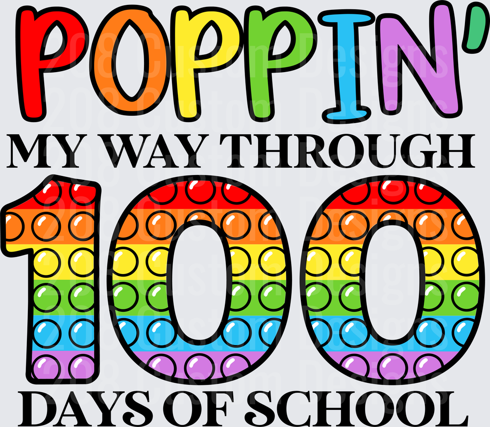 Poppin My Way Through 100 Days of School Rainbow Pop It