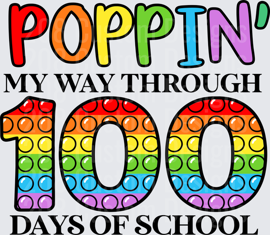 Poppin My Way Through 100 Days of School Rainbow Pop It