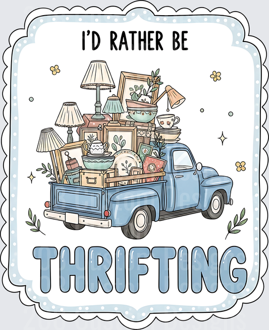 I'd Rather Be Thrifting Vintage Truck with Antique Treasures