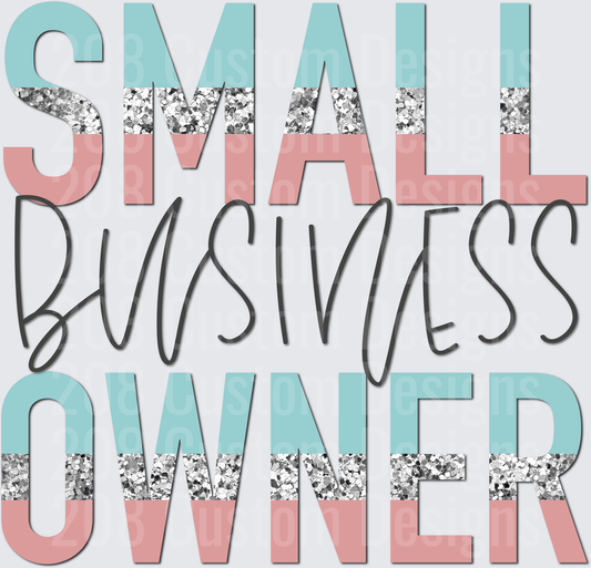 Small Business Owner Text Design with Glitter Accents