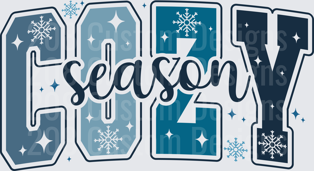 Cozy Season Winter Snowflake Typography Design