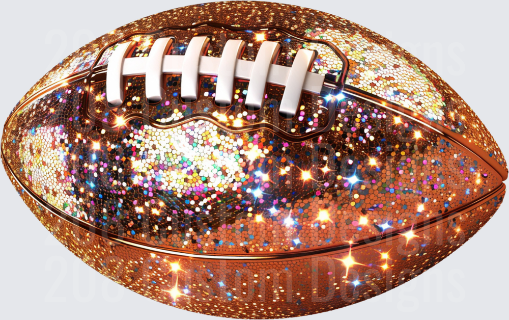 Glitter Sequin Sparkle Football Gold Rainbow Shimmer