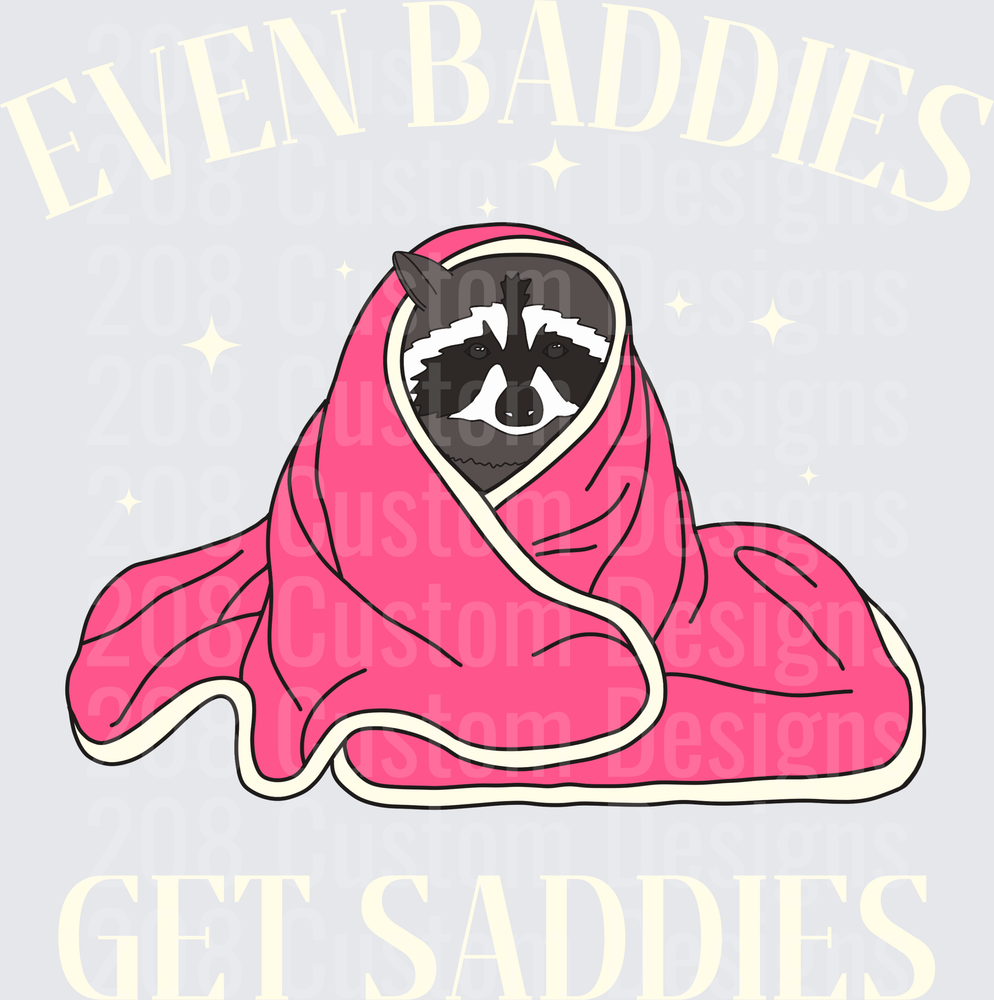 Raccoon Wrapped in Pink Blanket Cozy Comfort Design