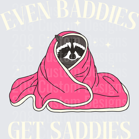 Raccoon Wrapped in Pink Blanket Cozy Comfort Design