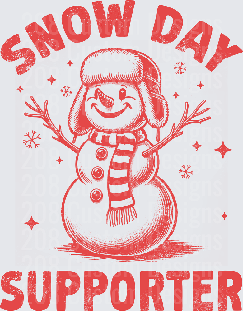 Snow Day Supporter Happy Snowman with Winter Hat and Scarf