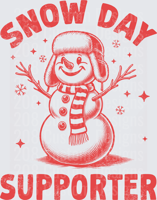 Snow Day Supporter Happy Snowman with Winter Hat and Scarf