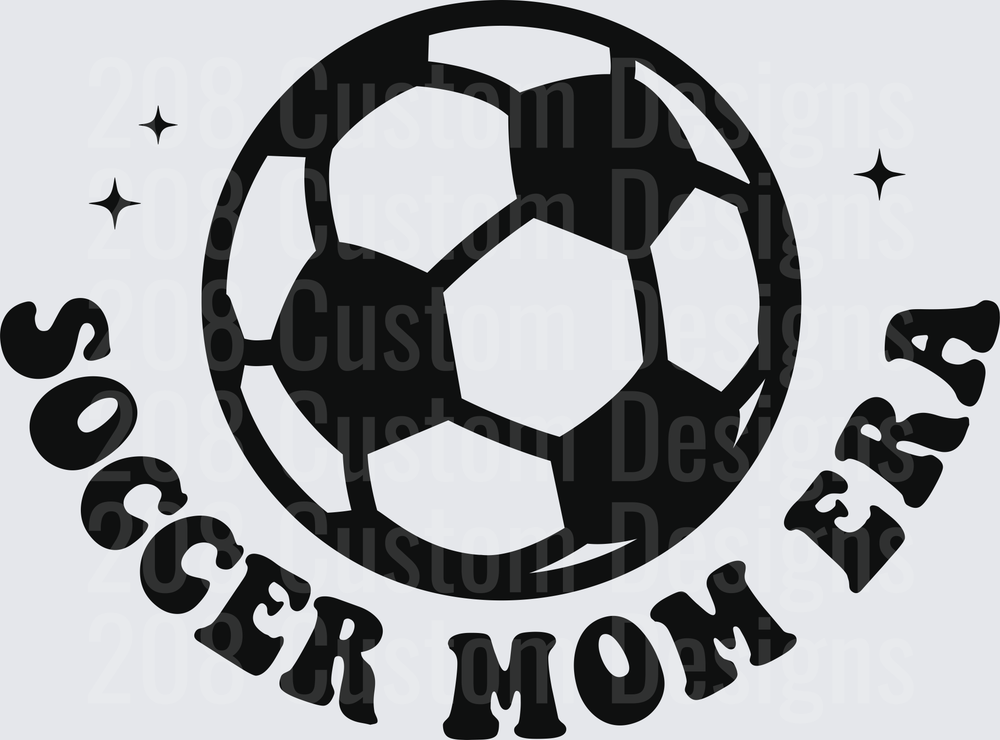 Soccer Mom Era Bold Retro Soccer Ball with Stars