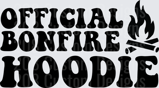 Official Bonfire Hoodie Text with Campfire Icon Design