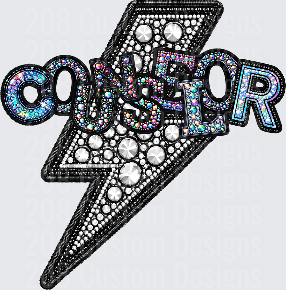 Rhinestone Lightning Bolt Counselor
