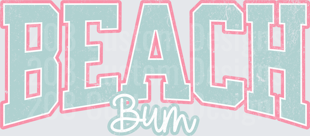 Beach Bum Retro Distressed Typography Design