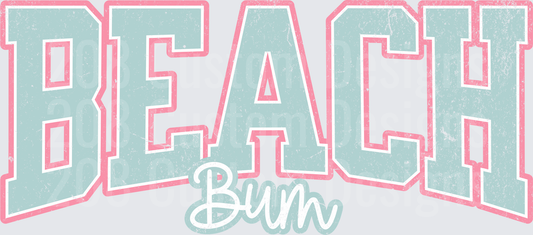 Beach Bum Retro Distressed Typography Design
