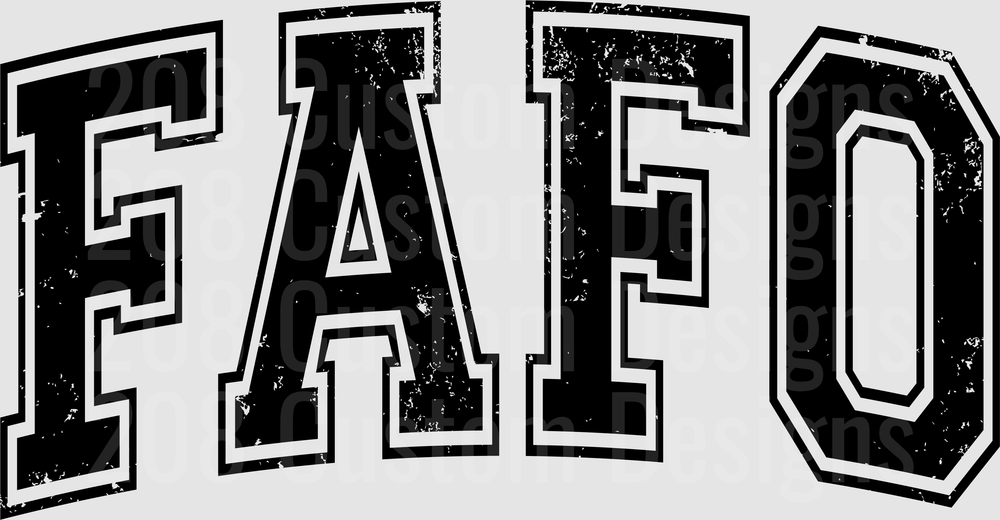 PAFO Distressed Block Letters Black