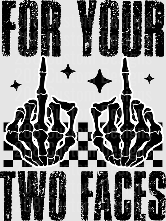For Your Two Faces Skeleton Hands Chess Gothic Design