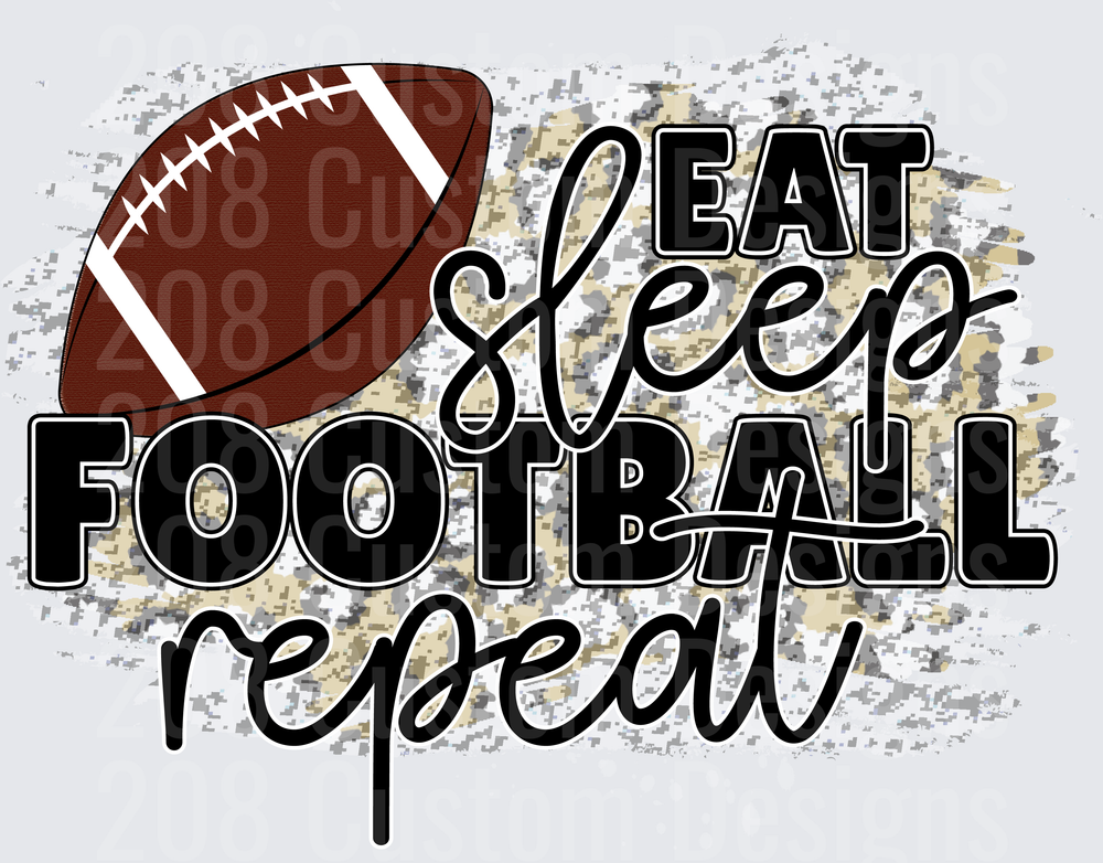 Eat Sleep Football Repeat Grunge Splatter Design