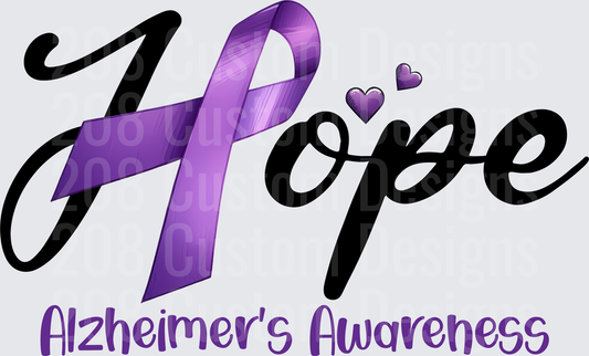 Hope Purple Ribbon Alzheimer's Awareness Design