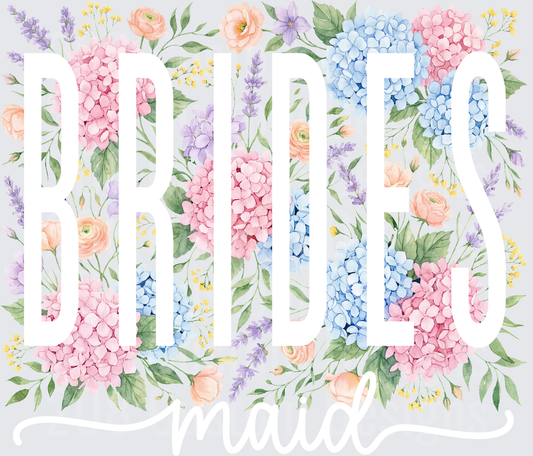 M421048e3 Bridesmaid Watercolor Hydrangeas and Spring Flowers