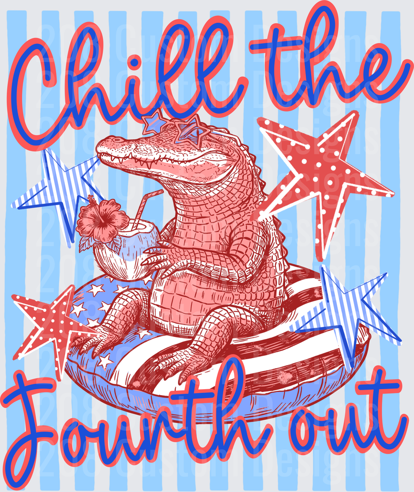 Chill the Fourth Out Patriotic Alligator Pool Float Design