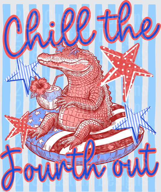 Chill the Fourth Out Patriotic Alligator Pool Float Design