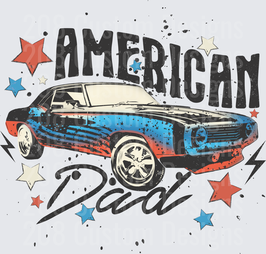 American Dad Classic Muscle Car Stars and Stripes Design