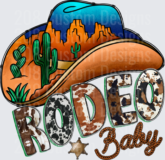 Rodeo Baby Western Cowboy Hat Desert Landscape Design