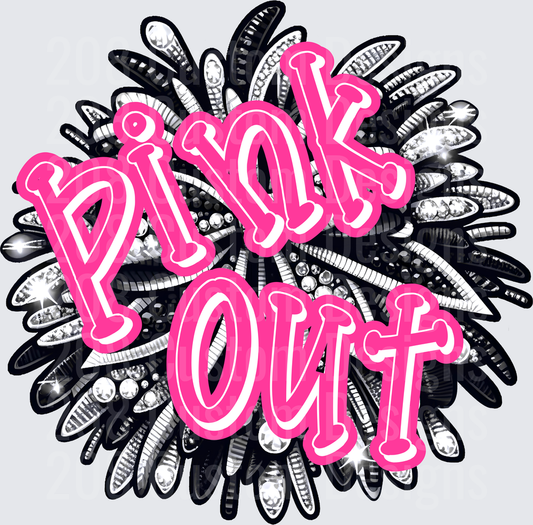 Pink Out Breast Cancer Awareness Sunflower Design