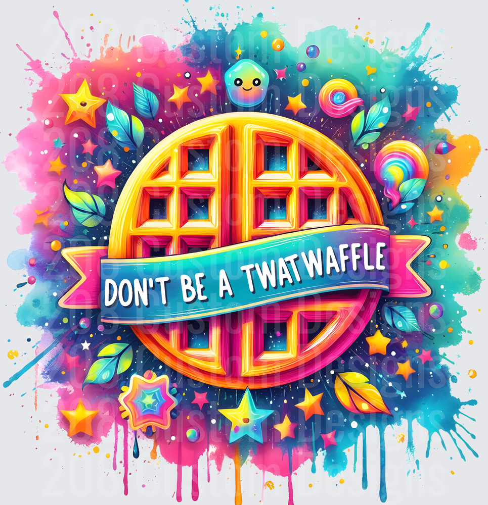Don't Be A Twat Waffle Colorful Rainbow Splash Design