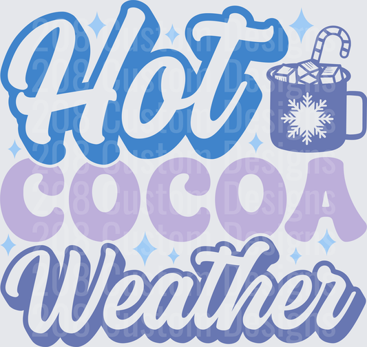 Hot Cocoa Weather Winter Typography with Snowflake Mug