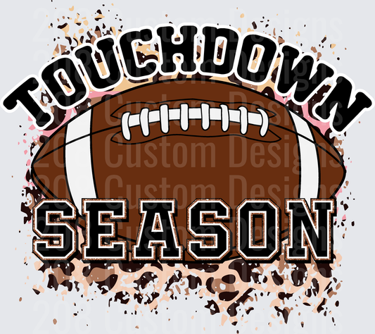 Touchdown Season Football Leopard Print Splatter Design