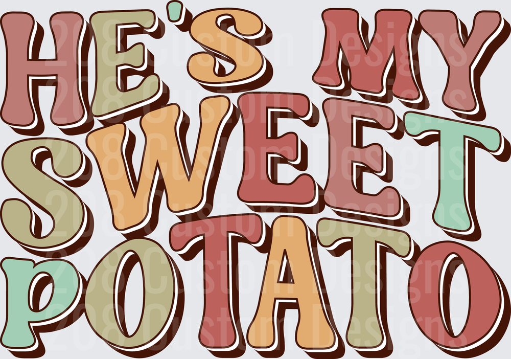 He's My Sweet Potato Retro Groovy Couples