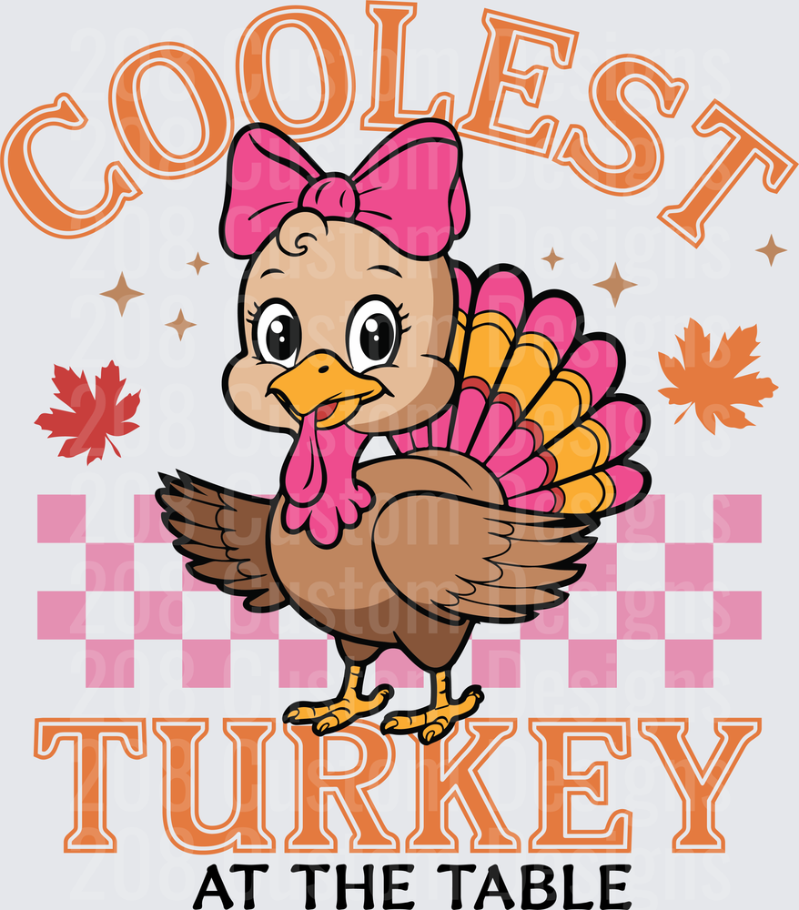 Coolest Turkey At The Table Cute Girl Thanksgiving