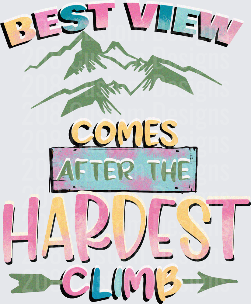 Best View Comes After The Hardest Climb Mountain Motivational Quote